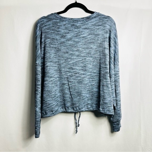 Express Women’s Sz Large Blue Cozy Soft Long Sleeve Drawstring Waist Top - Picture 5 of 7